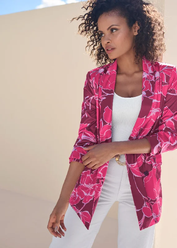 Double Breasted Blazer - Pink Multi Soft fabric unclassified dresses