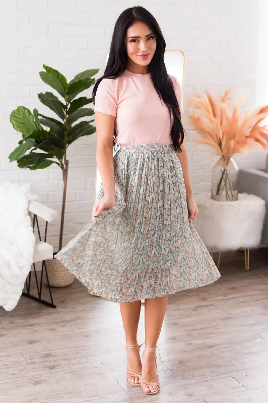 Always Blooming Modest Pleat Skirt