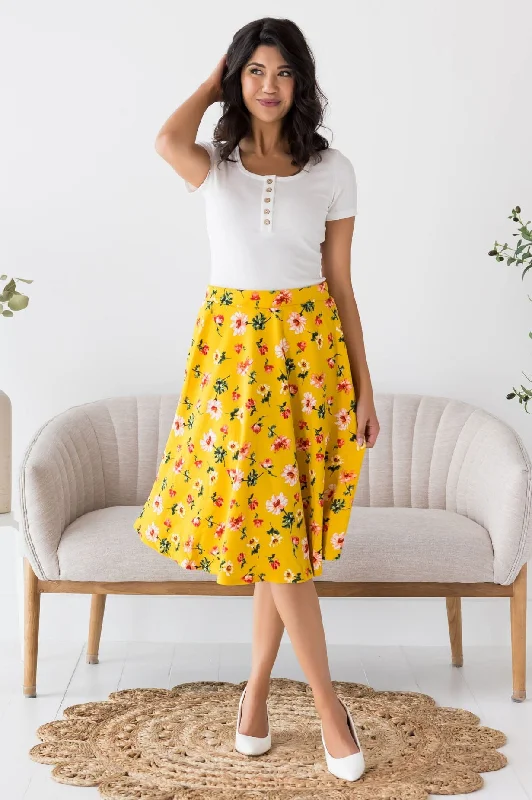 Bouquet of Flowers Modest Circle Skirt