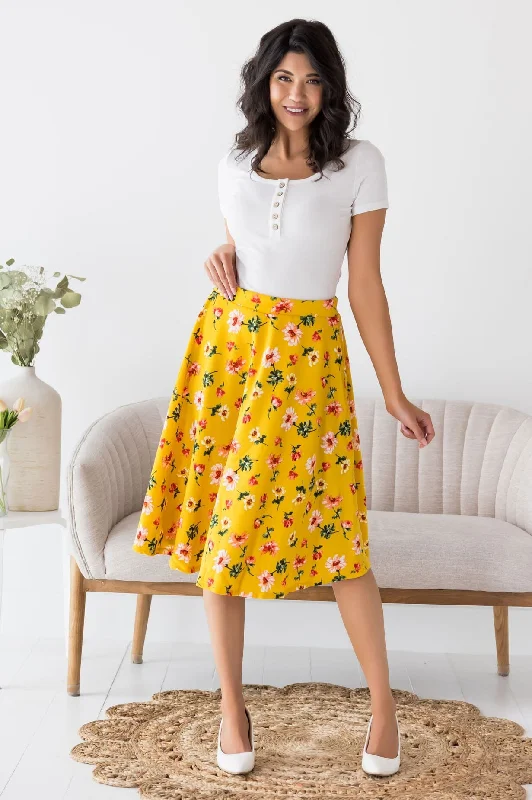 Bouquet of Flowers Modest Circle Skirt