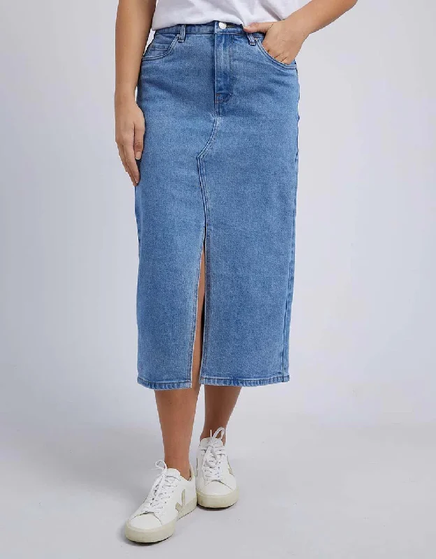 FOXWOOD SCOUT MIDI SKIRT - Mid Blue