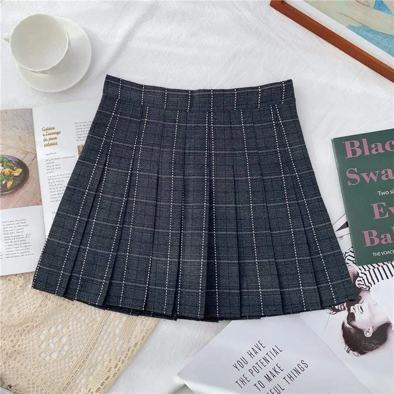 Women's Cute High-waisted Plaid Pleated Skirts