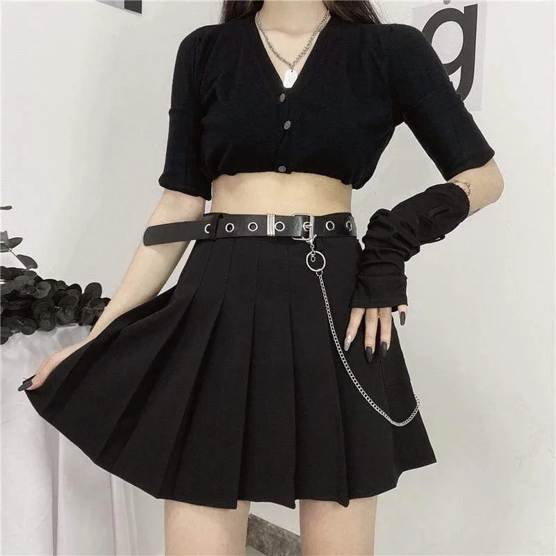 Women's Gothic High-waisted Short Pleated Skirts