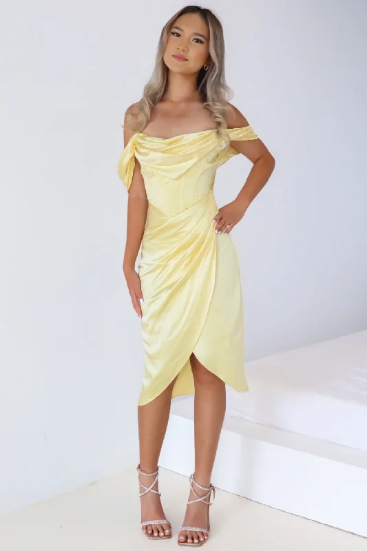 Anastasia Midi Dress - Yellow