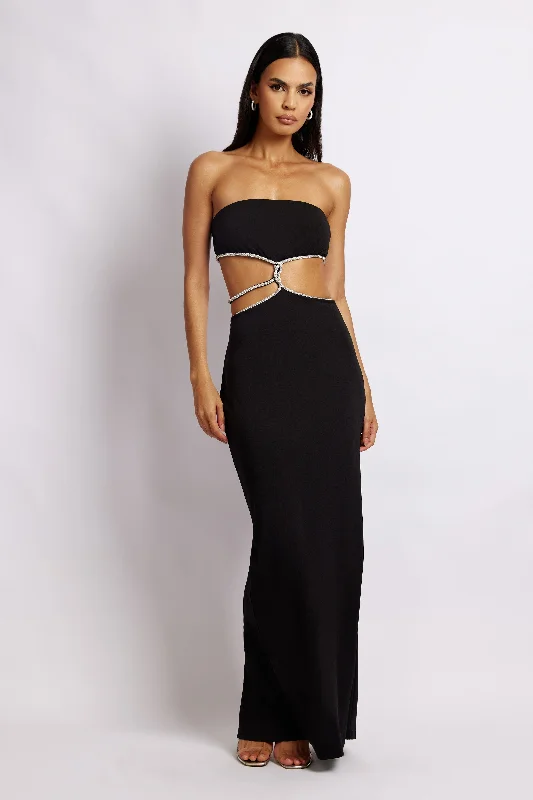 Billie Strapless Maxi Dress - Black