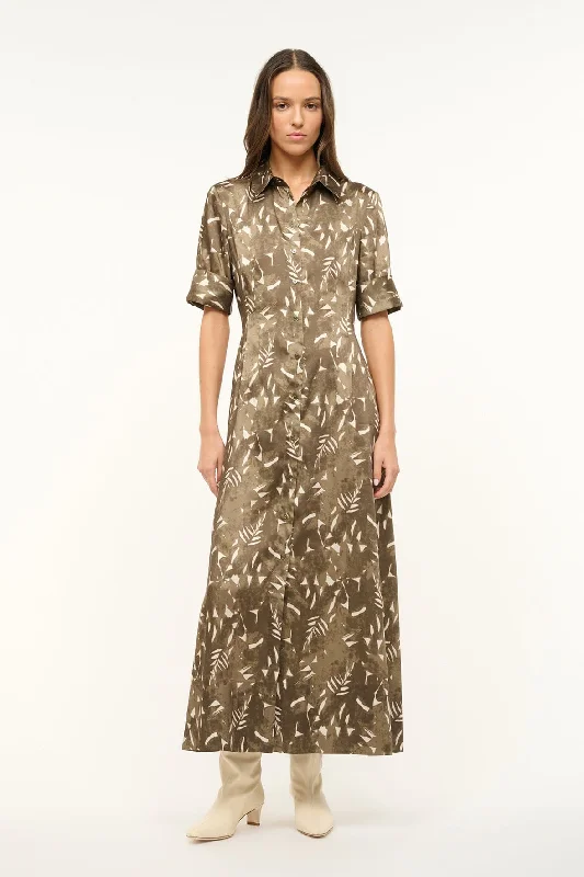 JOAN MAXI DRESS | SERGEANT GREEN PAINTED PALM