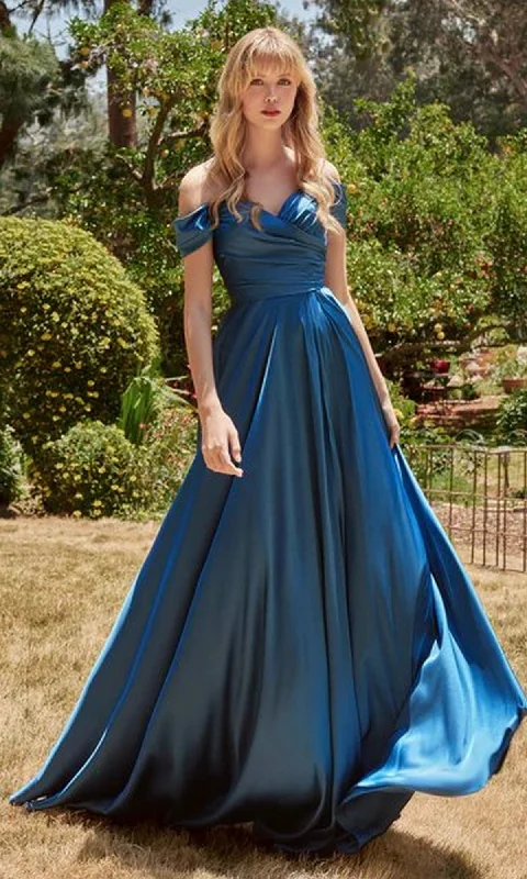 Classic Off-Shoulder Long A-Line Prom Dress 7493