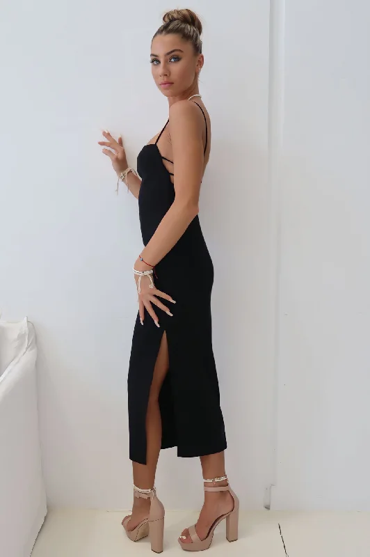 Lena Midi Dress - Black