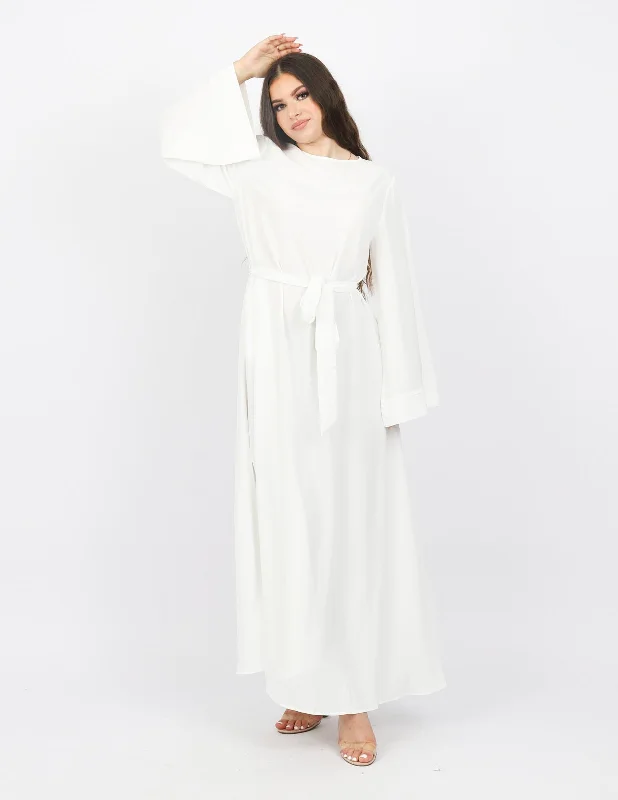 Open Sleeve Abaya - Shades of White