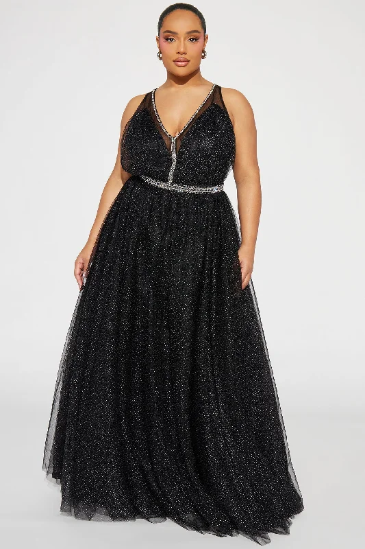 Polly Embellished Tulle Gown - Black