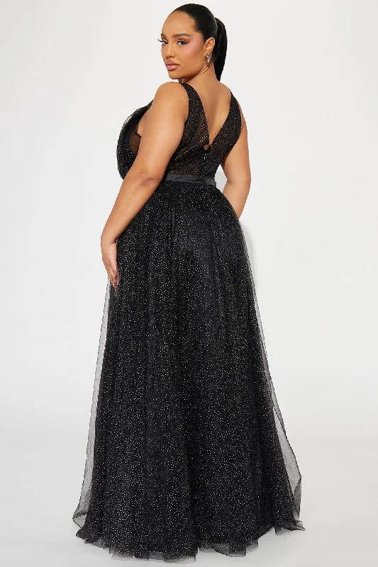 Polly Embellished Tulle Gown - Black