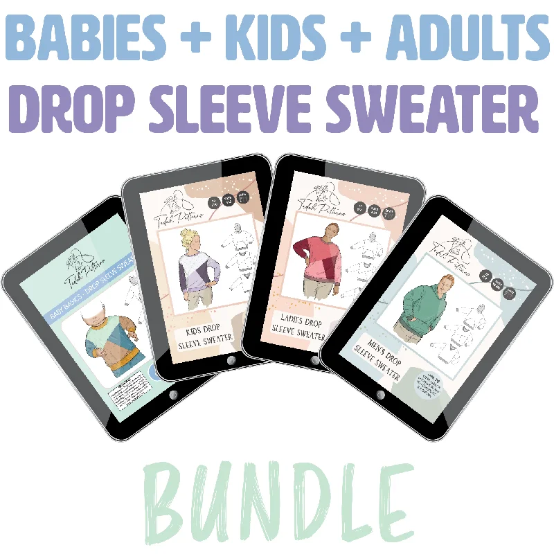 Drop Sleeve Sweater Babies + Kids + Ladies + Mens BUNDLE