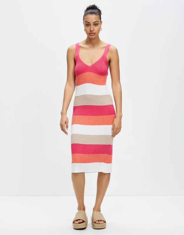 FOXWOOD MOLLY KNIT DRESS - Sunset Stripe