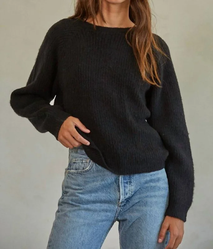Belle Twist Back Sweater In Black Christmas sweaters