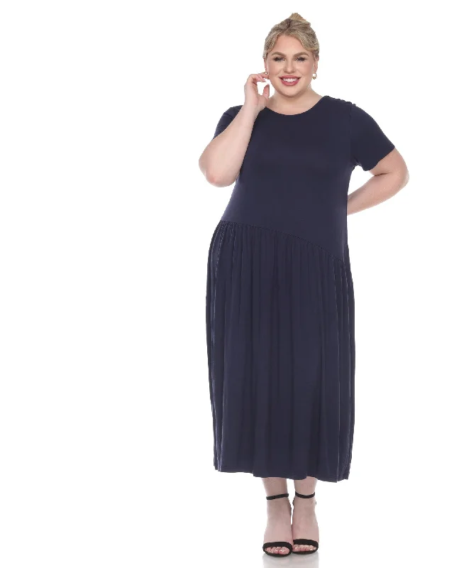 Short Sleeves Maxi Dress | Navy Best maxi dresses for formal events