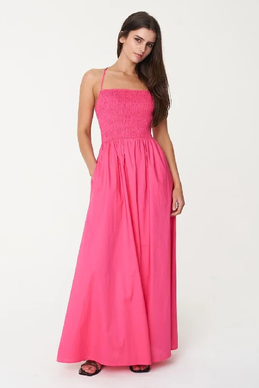 Phoebe Lou Crush Shirred Bodice Maxi Dress Stretch Maxi Skirt