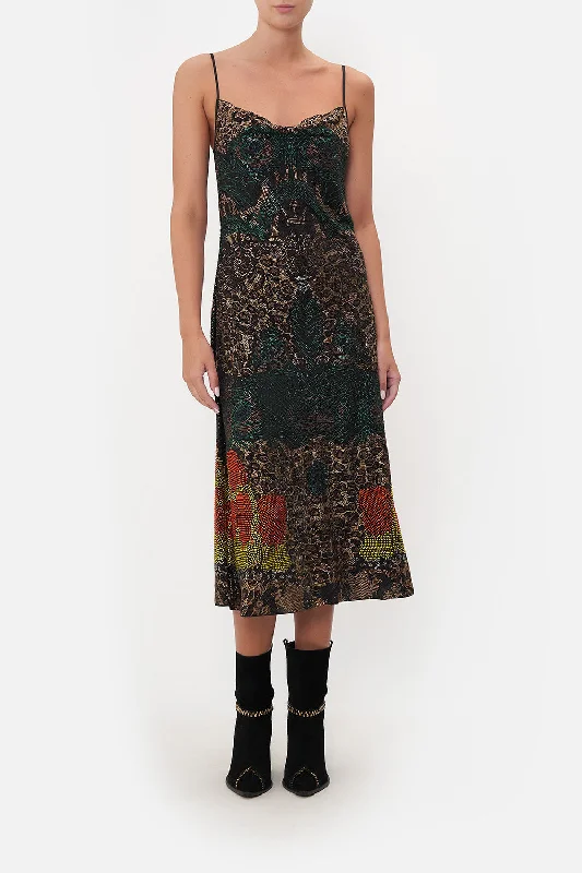 LONG BIAS SLIP SURREALIST XANADU Sexy Maxi Skirt